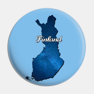 Blue map of Finland Pin