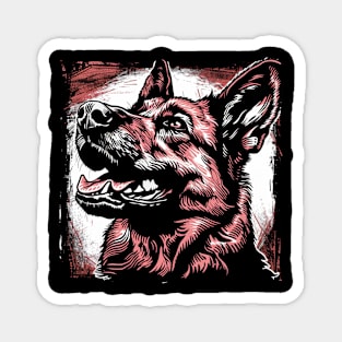 Retro Art German Shepherd Dog Lover Magnet
