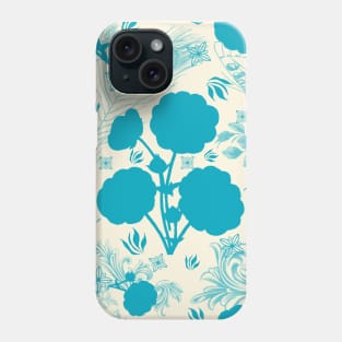 Cinquefoil Flowers in blue Phone Case