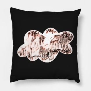 Cloud shape in pink Pillow