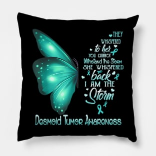 the storm Desmoid Tumor Awareness Butterfly Pillow