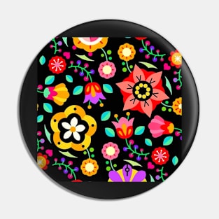 Colourful floral pattern Pin