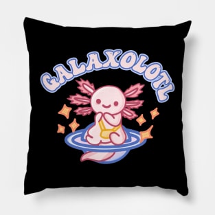 Cute Galaxolotl on Galaxy Planet | Axolotl Pet Going On A Galaxy Adventure Quote Pillow