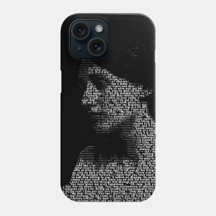 Virginia Woolf - word portrait - made from the love letters between her and Vita Phone Case