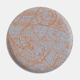 Paisley Mandala Doodle - Blue Pin