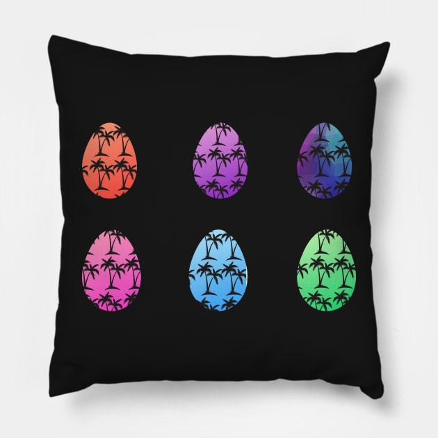 Bright Tropical Easter Eggs Pillow by Felicity-K