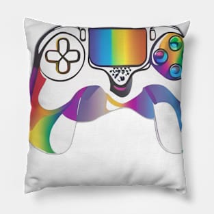 Rainbow Gaming Controller with Cool Shades Design No. 548 Pillow