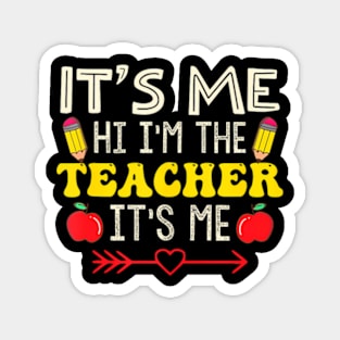 Its Me Hi Im The Teacher Its Me Retro Groovy Women School Magnet