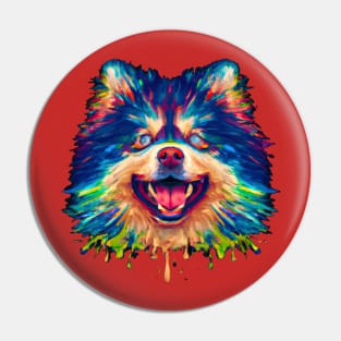 Cute American Eskimo Dog Watercolor Pin