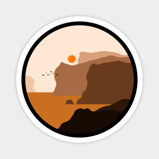 Minimalist Landscape - Orange Cliffs Magnet