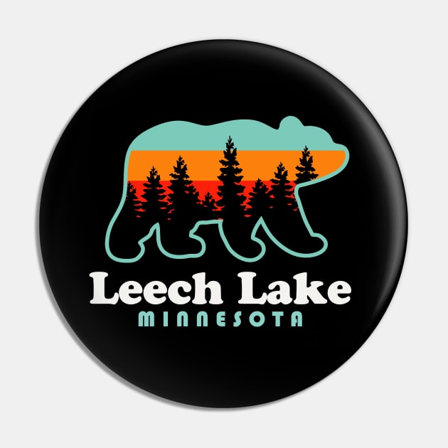 Leech Lake Fishing Minnesota Vacation Travel Bear Pin by PodDesignShop