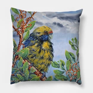 "Colours are Brightest After the Rain" - Green Rosella Pillow