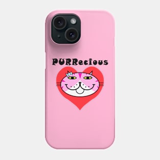 PURRecious - pink stripe Phone Case