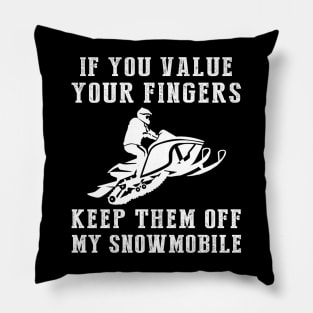 Roar of Laughter - Keep Off My Snowmobile Funny Tee & Hoodie! Pillow