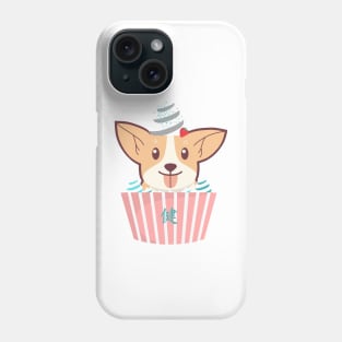 Japanese Corgi cupcake with icing, sprinkles snd strawberry! Phone Case