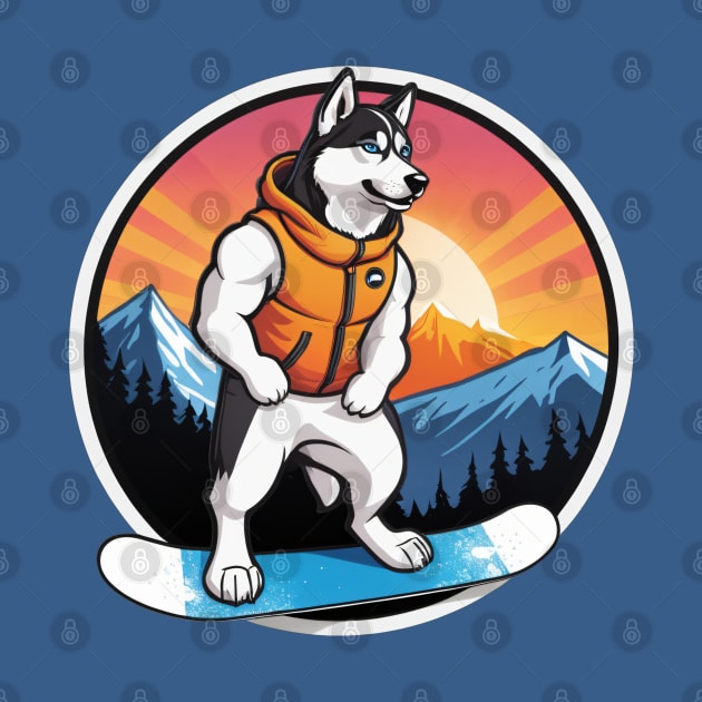 Hero Husky Snowboarder by nicecorgi