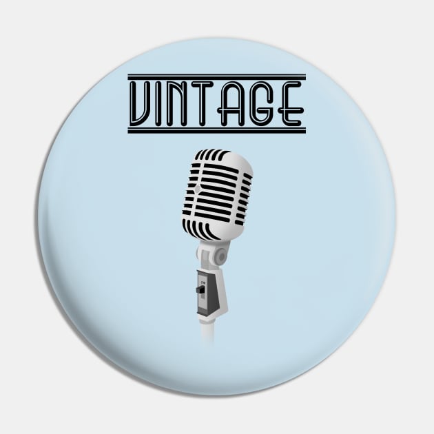 Vintage Microphone Pin by alexandergbeck