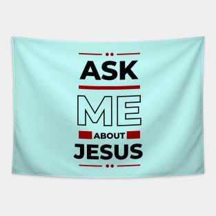 Ask Me About Jesus | Christian Typography Tapestry