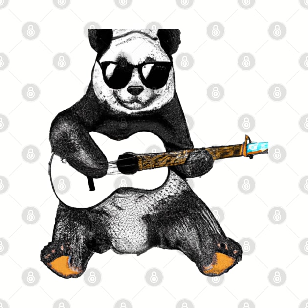 Guitar Panda by ThePawPrintShoppe