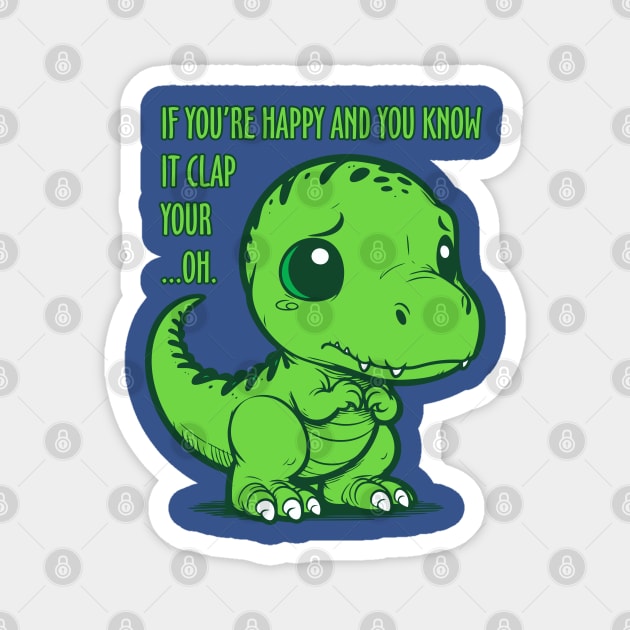 Sad Dinosaur Magnet by DavesTees