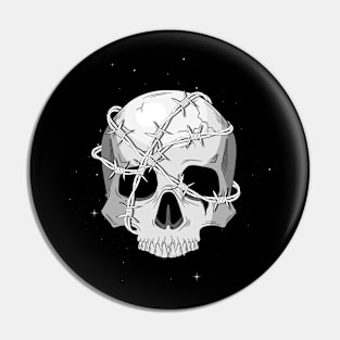 Skull and barbed wire Pin