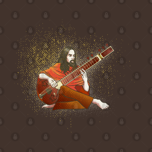 Harrison with sitar Sitar TShirt TeePublic