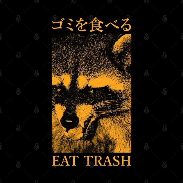 Eat Trash Japanese Vintage Raccoon by giovanniiiii