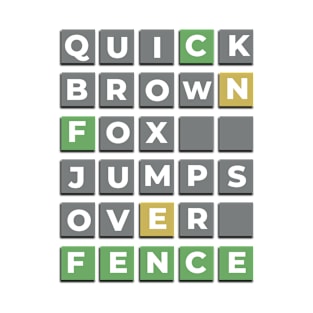 Quick Brown Fox Wordle Puzzle T-Shirt