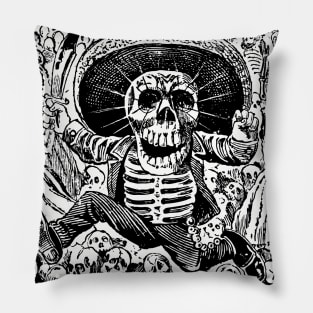 Calaveras Oaxaquena | Skeletons | Skulls | Day of the Dead | Dia de los Muertos | Posada | Circa 1852-1913 | Pillow