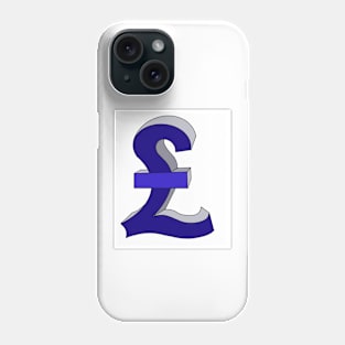 Rich - Cash - British Pound Sign in blue UK London England Currency Money Phone Case