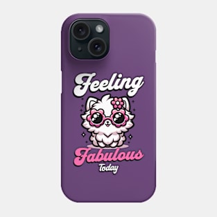 Feeling Fabulous Today - Cat with Pink Flower Sunglasses Phone Case