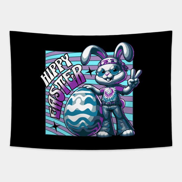 Hippy easter bunny Tapestry by Graffik-Peeps