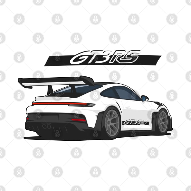 Rear car 911 gt3 rs white black by creative.z