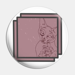 Skeleton cat Pin