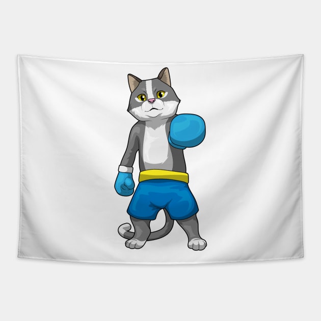 Cat Boxer Boxing gloves Boxing Tapestry by Markus Schnabel