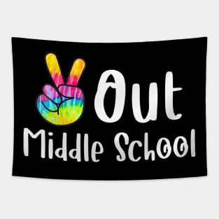 Peace Out Middle School Tie Dye Graduation Class Of 2023 Tapestry