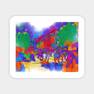 Street Scenes In Soft Abstract Magnet