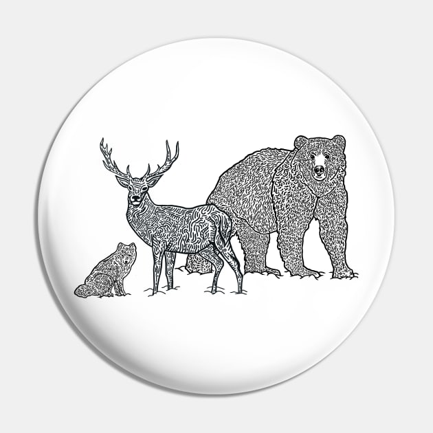 Winter Woodland Animals Xmas Pin by Vector Deluxe