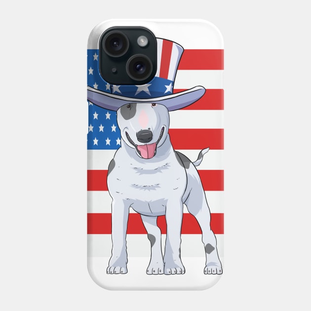 Bull Terrier 4th Of July Phone Case by Noseking