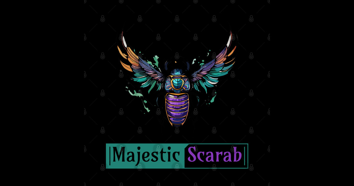 Majestic Scarab - Symbol of Power and Protection - Scarab - Sticker ...