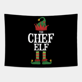 Chef Elf Matching Family Group Christmas Party Pajamas Tapestry