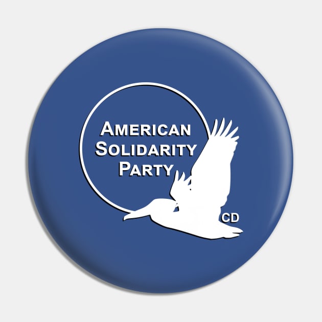 American Solidarity Party White Logo Pin by ASP