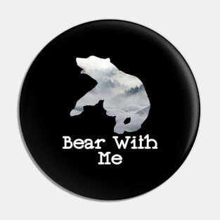 Bear With Me Fighting Bear With A Green White Forest Tree Fill Pin