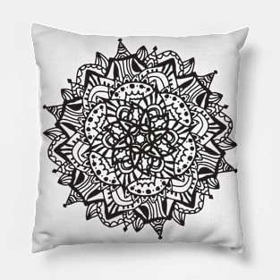 Black Mandala Lineart Pillow