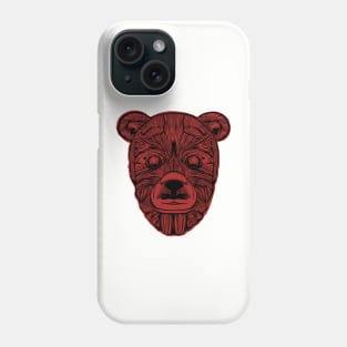 Add Some Spooky Flair to Your Wardrobe with a Black and Red Creepy Gothic Teddy Bear Tribal Tattoo Head Design Phone Case