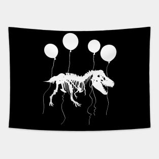 T rex fossil fly with balloon Tapestry