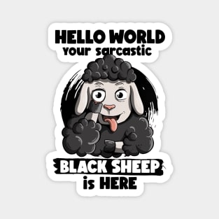 Sarcastic black sheep black Magnet