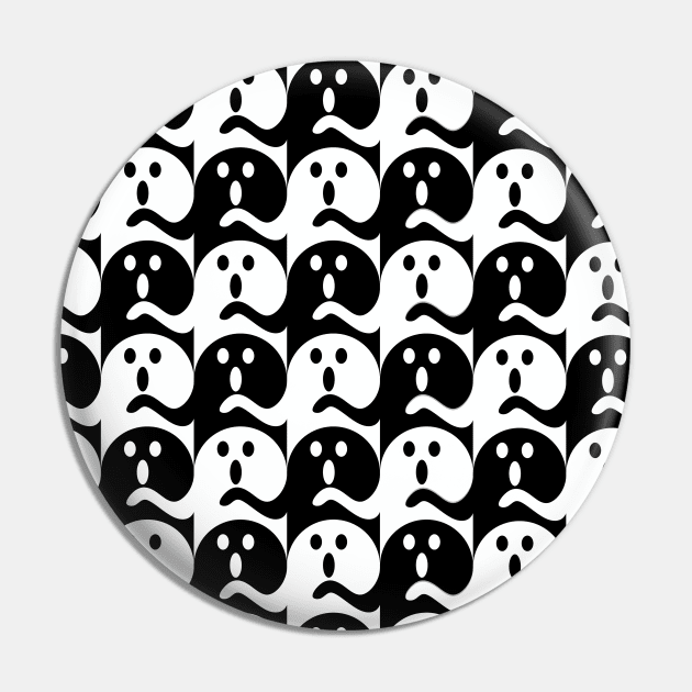 Ghost Tessellation Pattern (Black and White) Pin by inotyler