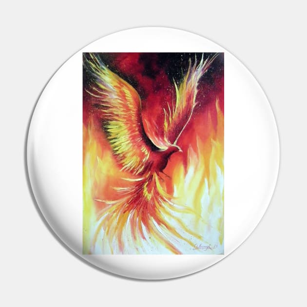 Phoenix bird Pin by OLHADARCHUKART