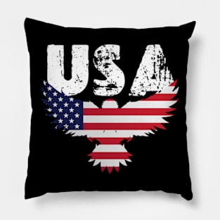 Rainbow American Flag Women Patriotic Shirt 4th of July Memorial  Patriotic style retro vintage 80s Pillow